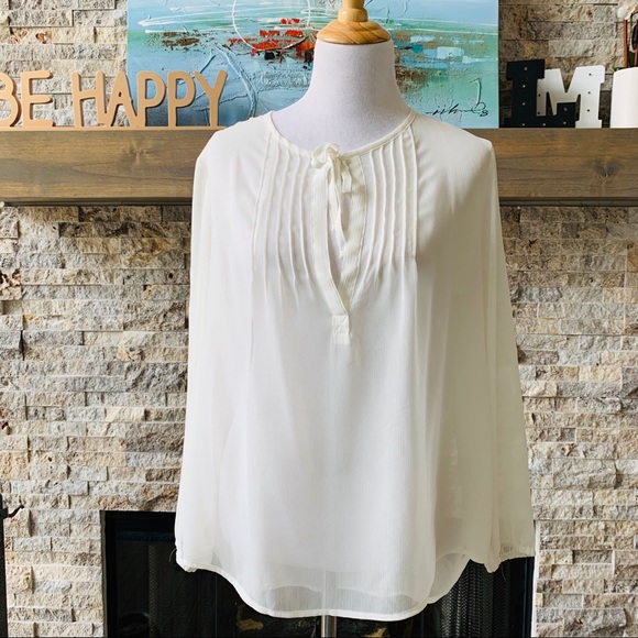 Mudd Tops - Mudd Long Sleeve Sheer Blouse